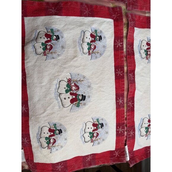 6 VTG East West Holiday Placemats Snowman Reversible table top decor granny read - Picture 6 of 13